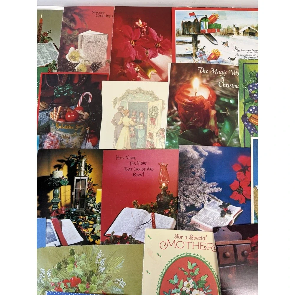 Vintage Christmas Cards Fronts ONLY Traditional Scrapbooking Decoupage Lot 50+